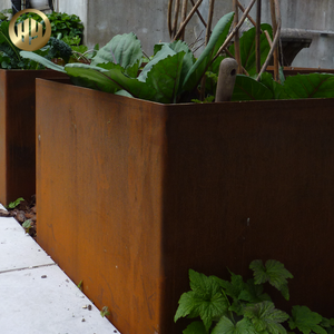 Corten Steel Sqaure Rusty Treatment Metal Decoration Flower Planter