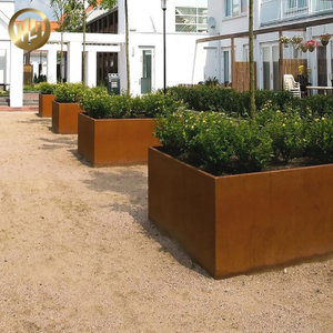 Factory Price Courtyard Corten Steel Metal Decoration Rectangular Planter