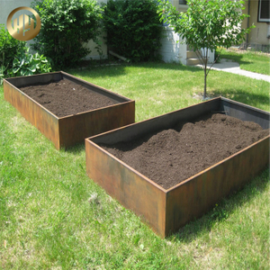 Hot Sale Rectangular Corten Steel Plantador Nursery Metal Garden Bed