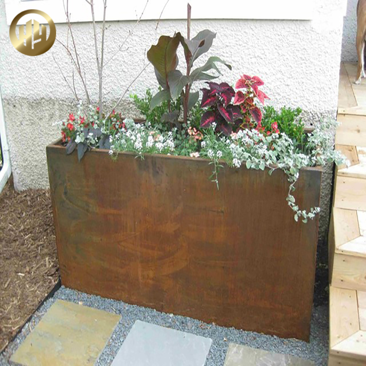 Corten Steel Rusty Metal Outdoor Landscape Flower Planter Pot