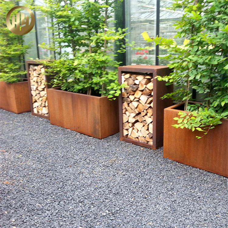 High Quality Metal Corten Steel Garden Decoration Rectangulat Nursery Planter