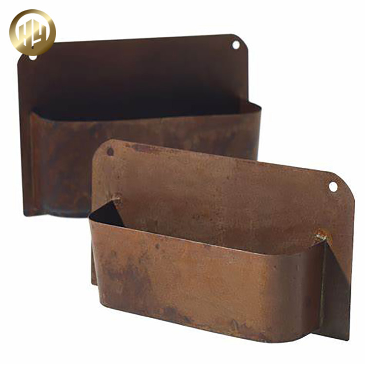 High Quality Corten Steel Rusty Mini Metal Decoration Wall Pot Planter