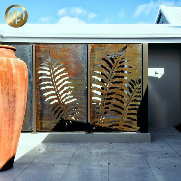 High Quality Courtyard Corten Steel Divided Metal Privacy Screen
