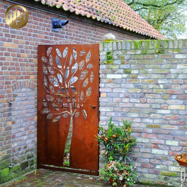 Durable Corten Steel Tree Pattern Metal Rust Decoration Panel Screen