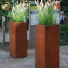 Rectangular Corten Steel Rusty Metal Decoration Plantador Planter