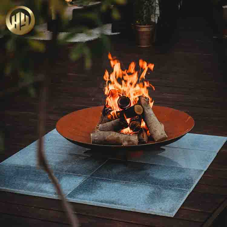 Simple Garden Decoration Heater Corten Steel Rusty Metal Fire Pit