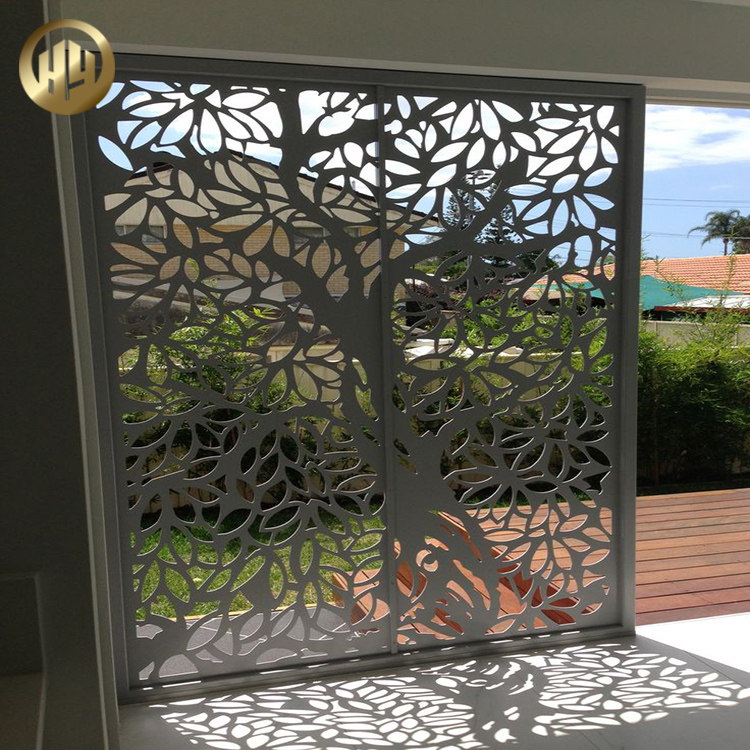 Metal Laser Cut Tree Pattern Decoration Room Divided Screen Panel
