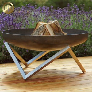 Outdoor Original Colour Round Barbecue Half Grill Metal Fire Pit 
