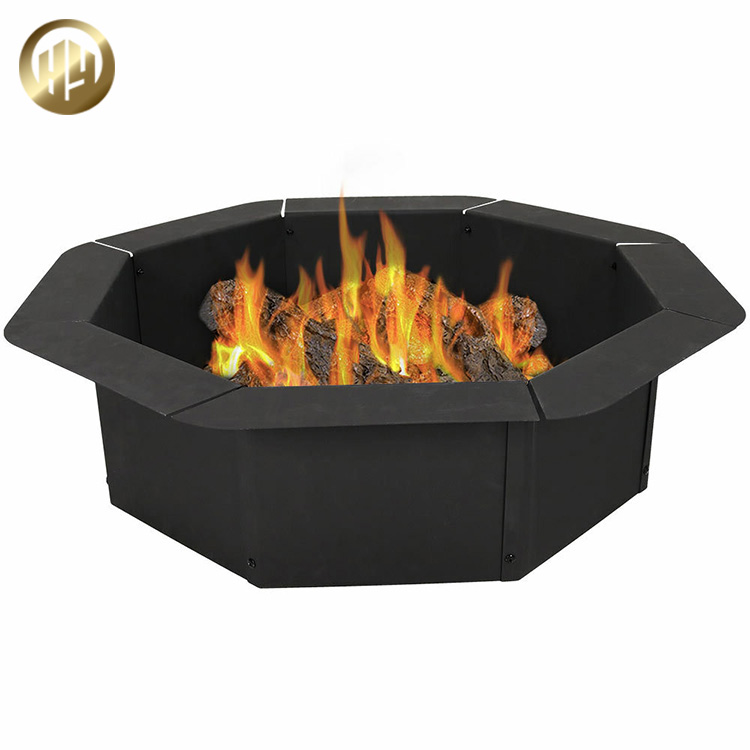 Steel Garden Laser Cut Pattern Round Wood Burning Metal Fire Ring