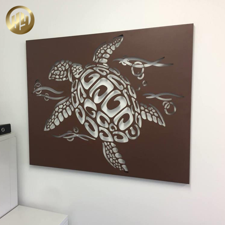 Wall Hanging Corten Steel Metal Decoration Custom Pattern Rectangular Screen