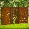 Metal Rusty Treatment Corten Steel Rectangular Decoration Screen