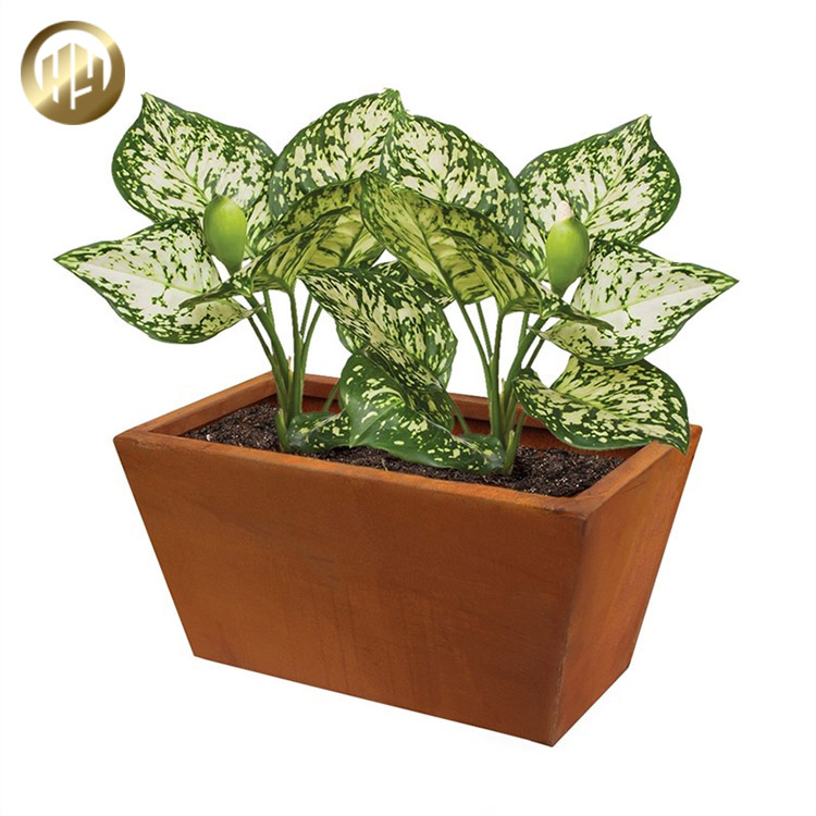 Garden Medium Corten Steel Tapered Metal Simple Flower Planter