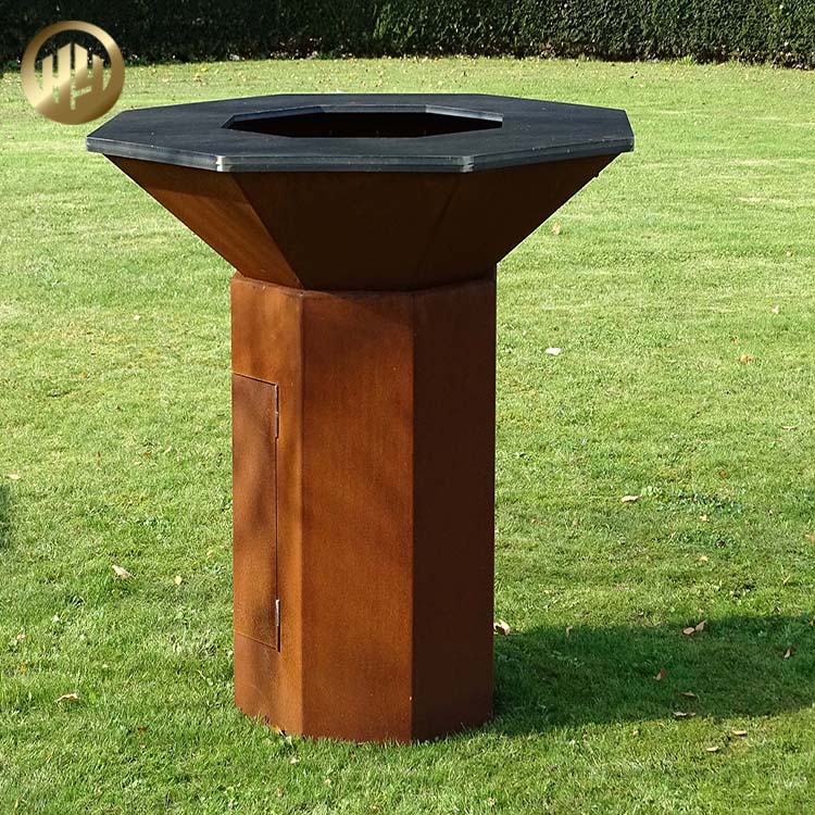 Courtyard Party Barbecue Metal Heater Corten Steel Rusty Fire Pit