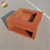 Medium Corten Steel Rusty Room Warming Heater Rectangular Flat Metal Fire Pit