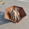 Corten Steel Assembly Metal Courtyard Decoration Hexagon Fire Pit Brazier