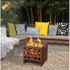 Wholesale Rusty Metal Rectangular Durable Custom Size Fire Pit Heater
