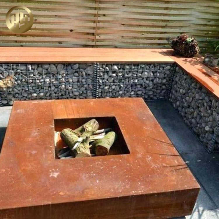 High Quality Rectangular Metal Durable Assembly Garden Decoration Fire Pit