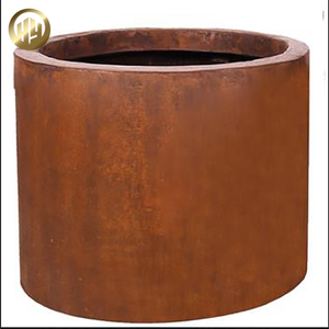 Garden Round Corten Steel Custom Size Decoration Metal Flower Planter