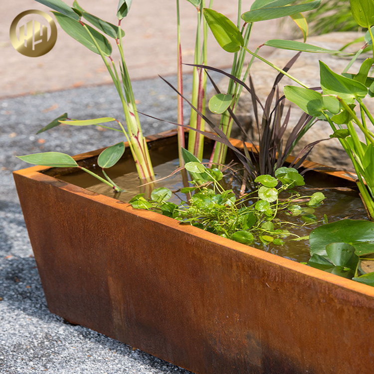 Rectangular Stand Corten Steel Garden Decoration Plants Nursery Planter