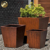 Corten Steel Rusty Treatment Pyramid Metal Decoration Flower Planter