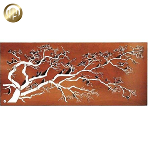 Tree Pattern Corten Steel Rusty Metal Laser Cut Rusty Decoration Screen