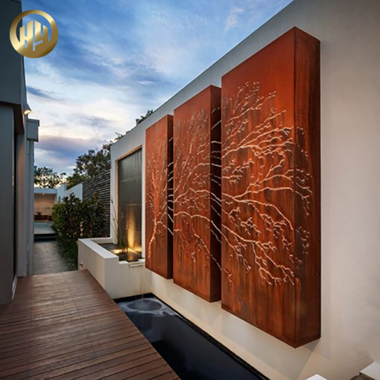 Wall Hanging Corten Steel Metal Decoration Rusty Ornaments Screen