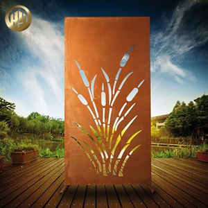 Outdoor Decoration Corten Steel Laser Cut Pattern Privacy Screen
