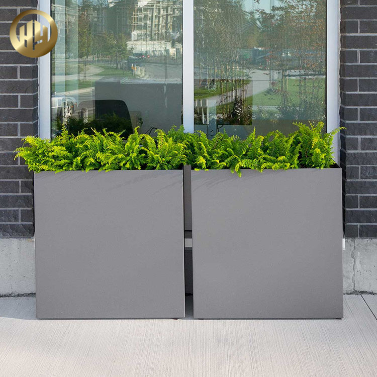 Wholesale Flat Stand Metal Decoration Flower Planter Rectangular Nursery