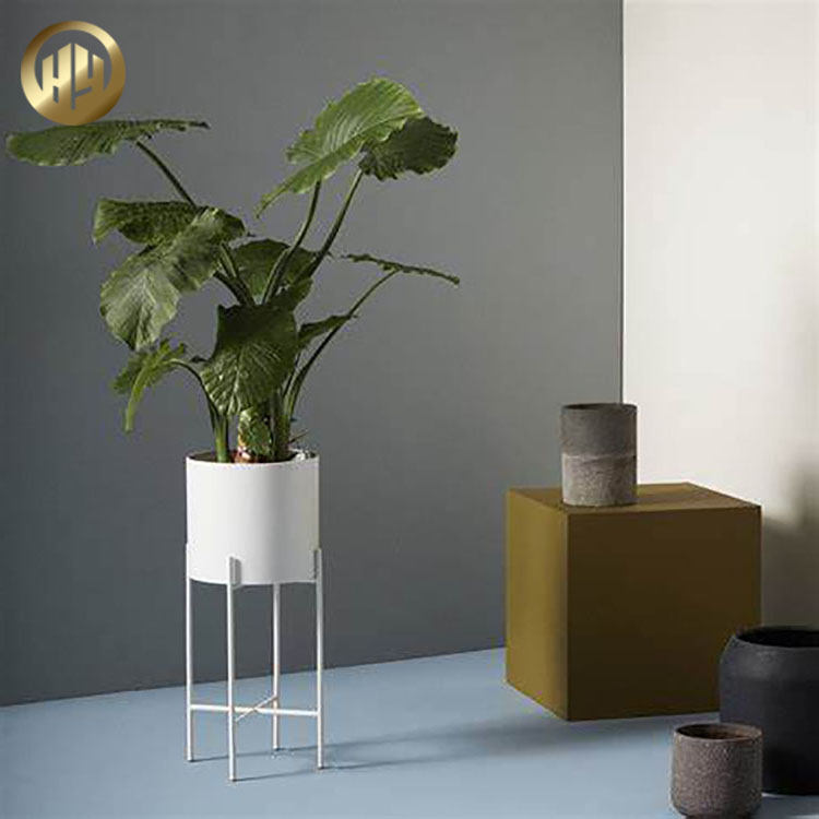 Raised Medium Metal Room Decoration Round Decoration Flower Planter