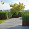 Outdoor Assembly Corten Steel Rusty Metal Rectangular Flower Planter