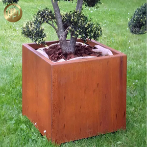 Plantador Corten Steel Rusty Square Metal Nursery Box Decoration Planter