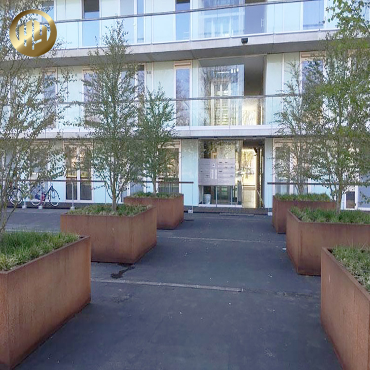 Corten Steel Courtyard Metal Rusty Metal Plantador Decoration Planter