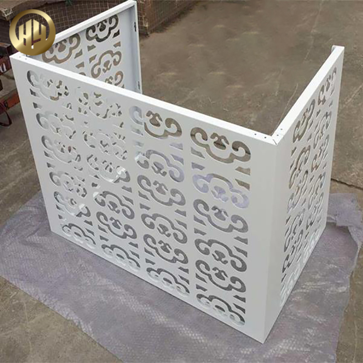 Powder Coating Rectangular Laser Cut Pattern Metal Air Conditioner Cover
