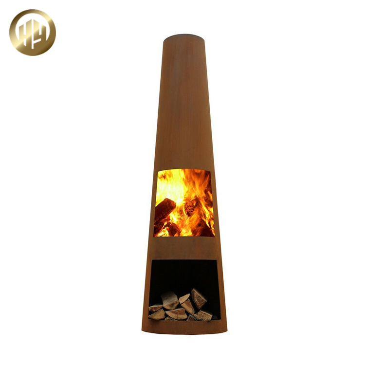 Stand Round Metal Corten Steel Rusty Decoration Heating Fire Pit