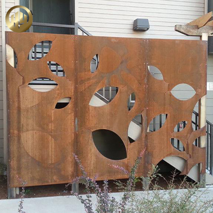 Modern Design Corten Steel Rusty Decoration Privacy Metal Screen Panel