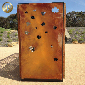 Stand Metal Corten Steel Rusty Garden Landscape Decoration Screen Panel