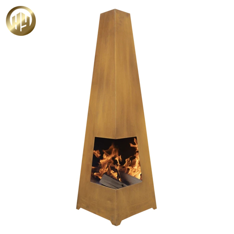 Rusty Treatment Stand Metal Wood Burning Heater Steel Decoration Fire Pit