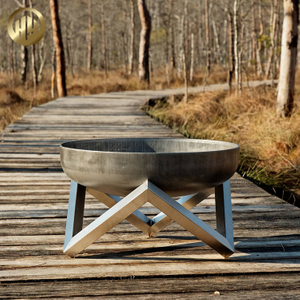 Metal Wood Burning Fire Pit With Base Frame Steel Round Heater