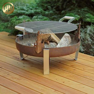 Garden Round Decoration Corten Steel Fire Pit Stainless Steel Frame Heater