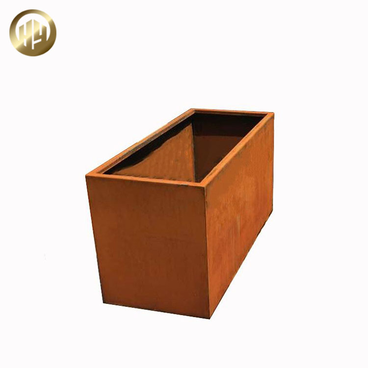 High Quality Metal Corten Steel Garden Decoration Rectangulat Nursery Planter