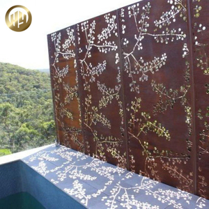 Corten Steel Stand Metal Rusty Rectangular Modern Panel Screen