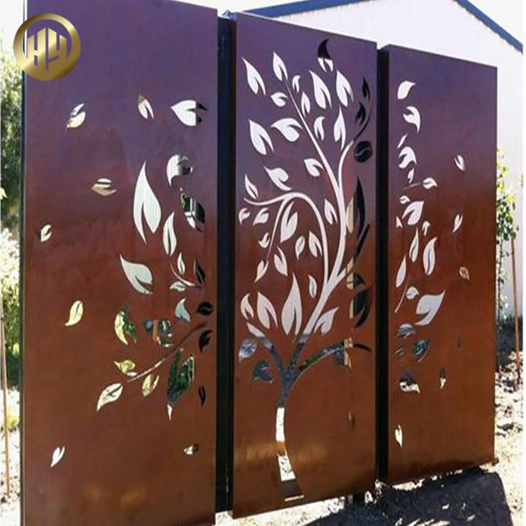 Wholesale Tree Pattern Metal Corten Steel Laser Cut Decoration Screen
