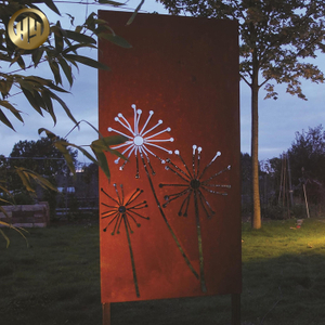High Quality Single Stand Corten Steel Rusty Metal Garden Decoration Screen