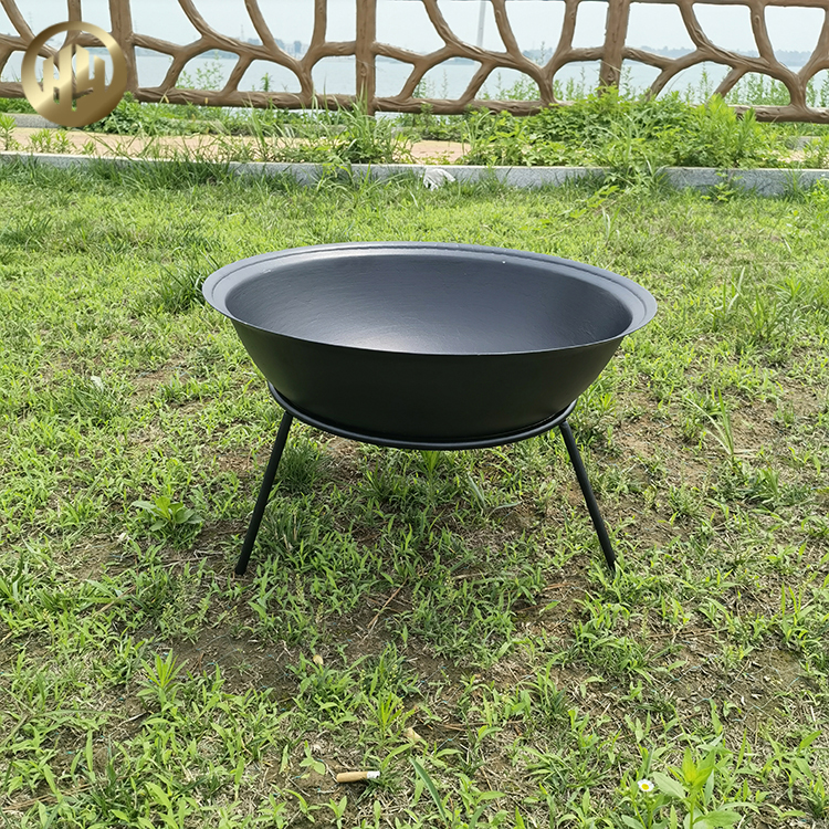 Black Color Round Barbecue Wood Burning Metal Heater Outdoor Fire Pit