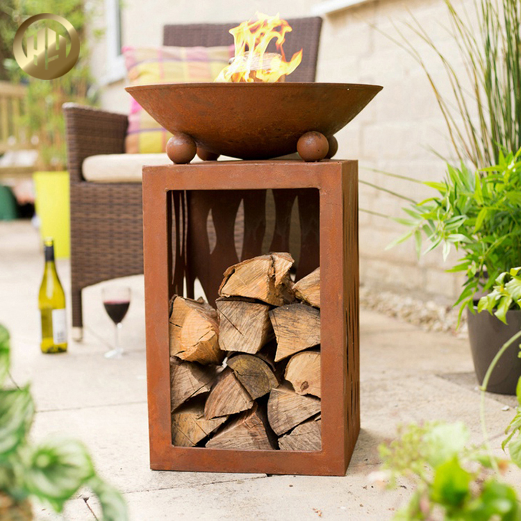 Corten Steel Rusty Barbecue Metal Fire Pit Laser Cut Heater