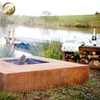 Rectangular Corten Steel Rusty Metal Garden Decoration Fire Pit Heater