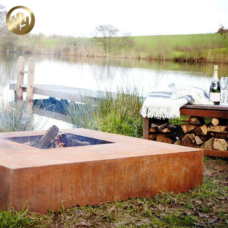 Courtyard Corten Steel Laser Cut Assembly Metal Fire Pit Heater