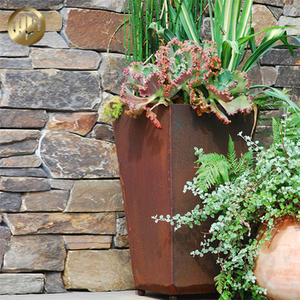 High Quality Cone Shape Courtyard Metal Decoration Corten Steel Planter
