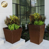 Corten Steel Rusty Treatment Pyramid Metal Decoration Flower Planter