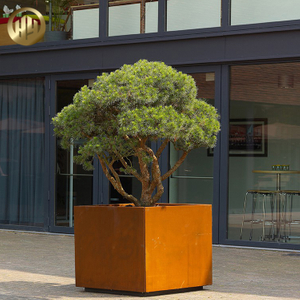 Square Plantador Corten Steel Rusty Metal Decoration Planter Pots For Plants